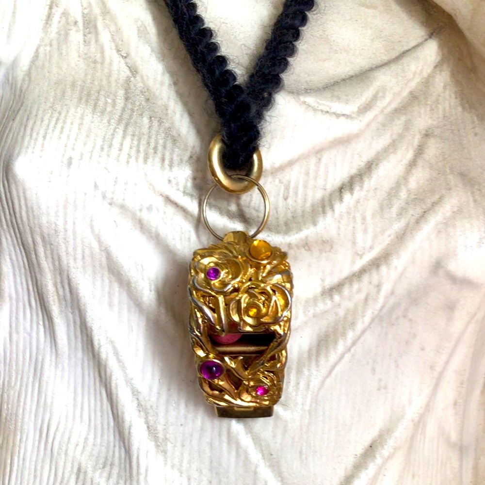 Whistle Necklace with Rhinestones